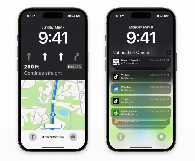云和苹果维修服务分享iOS17锁屏地图导航半屏显示长什么样 